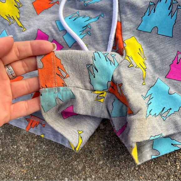Walt Disney World Cinderella Castle Gray Drawstring Lounge Shorts With Pockets - Picture 3 of 5